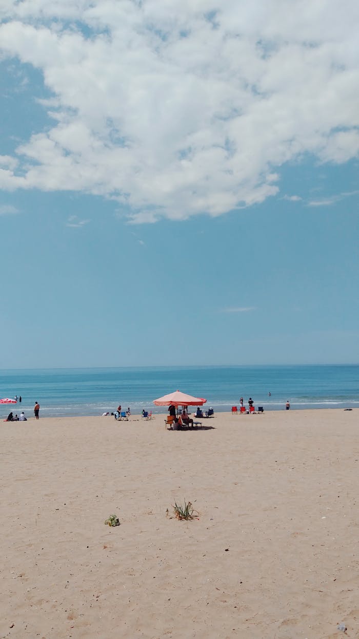 gallery-1 Relaxing scene of Bartın beach with sun umbrellas and people enjoying the summer day.